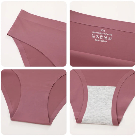 Seamless Ice Silk Panties — 5-Pack Low-Rise Briefs