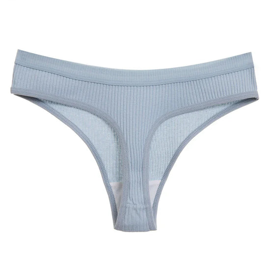 Striped Cotton G-String Set (4 Pcs) — Breathable Sports Thongs