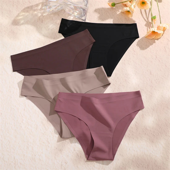 Seamless Ice Silk Panties — 5-Pack Low-Rise Briefs
