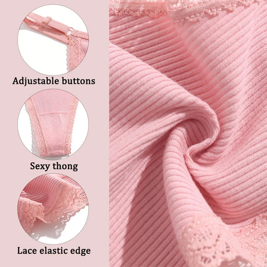 Cotton G-String T-Back Set (5 Pcs) — Adjustable Waist Thongs