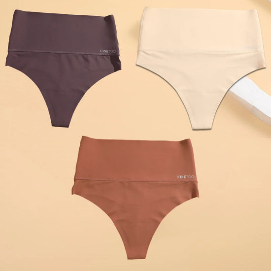 Body Shaping High-Waist G-String Set (3 Pcs) — Seamless Thongs