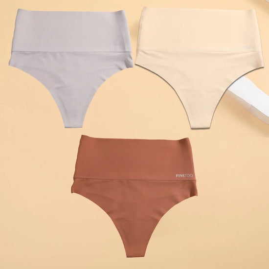 Body Shaping High-Waist G-String Set (3 Pcs) — Seamless Thongs