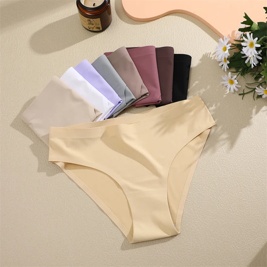 Seamless Ice Silk Panties — 5-Pack Low-Rise Briefs