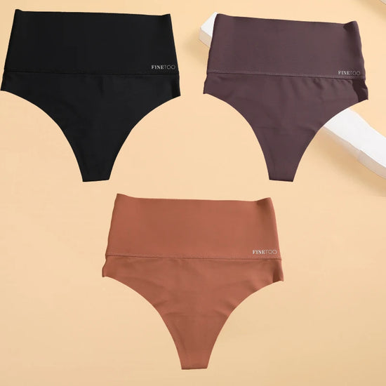 Body Shaping High-Waist G-String Set (3 Pcs) — Seamless Thongs