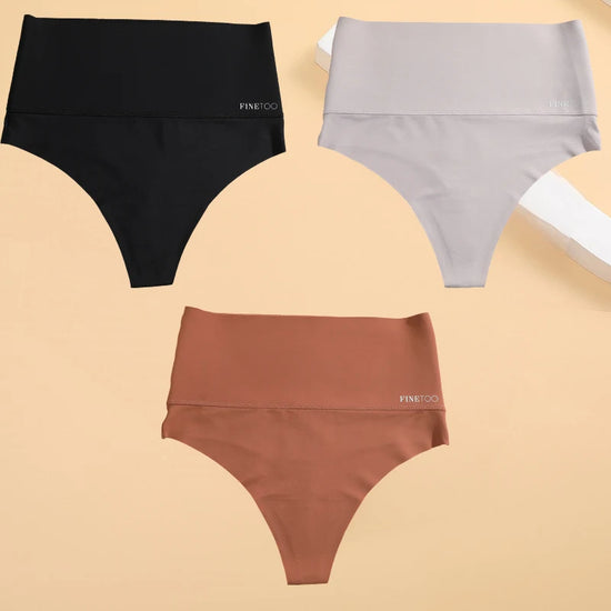 Body Shaping High-Waist G-String Set (3 Pcs) — Seamless Thongs